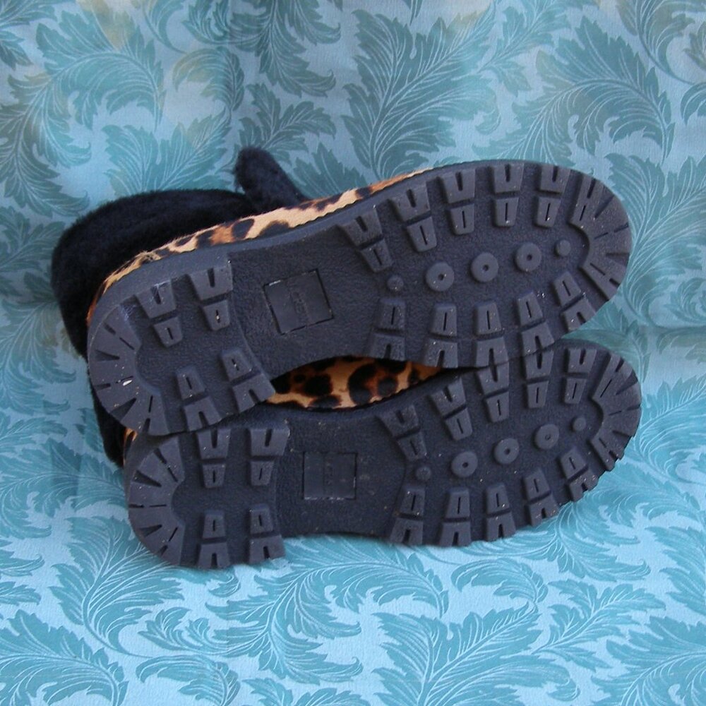 🤎🖤 J. Crew size 8-8.5 Nordic Boots in Leopard Calf Hair - Picture 7 of 12